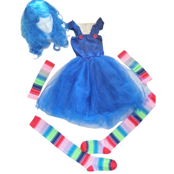 Halloween Chucky Bride, Dress, Wig, Socks, Blue Rainbow arm warmers  Small - Picture 1 of 6